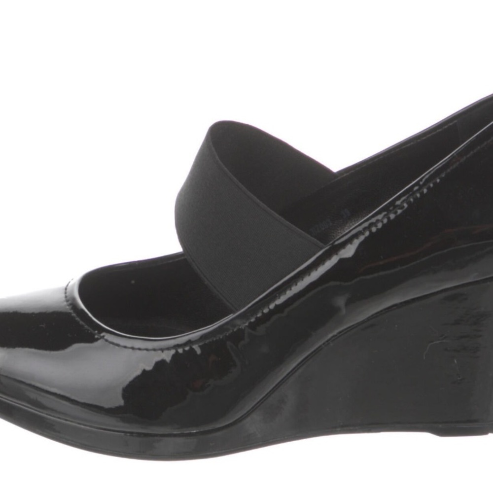 Prada Black Patent Leather Wedges Size 8.5 - Picture 5 of 17